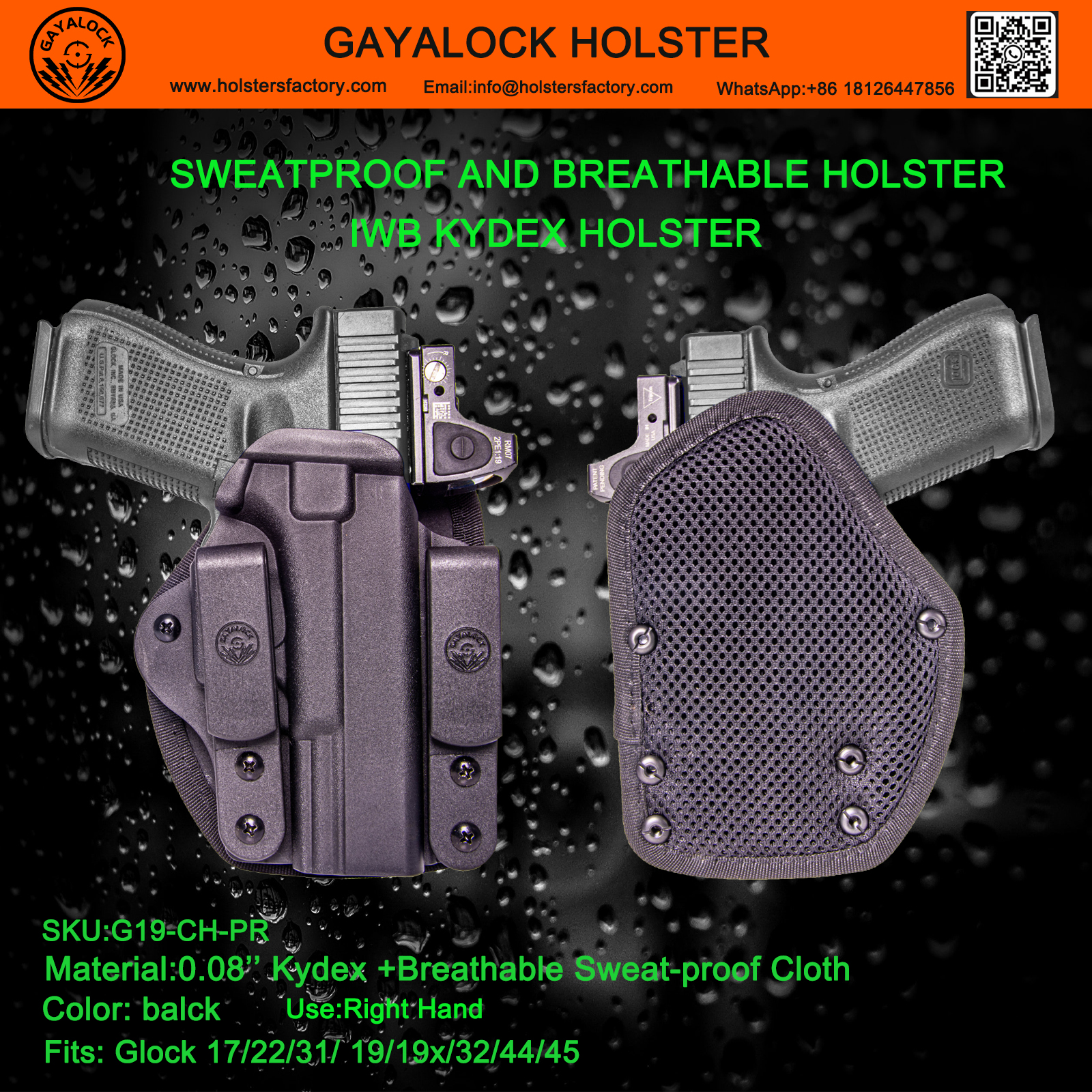 Sweat proof holster G19 