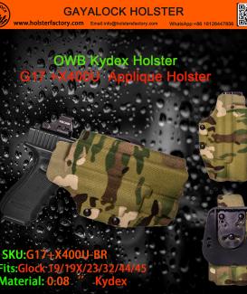 OWB Kydex Holster Fits GLOCK 17+x400U Gunlight 