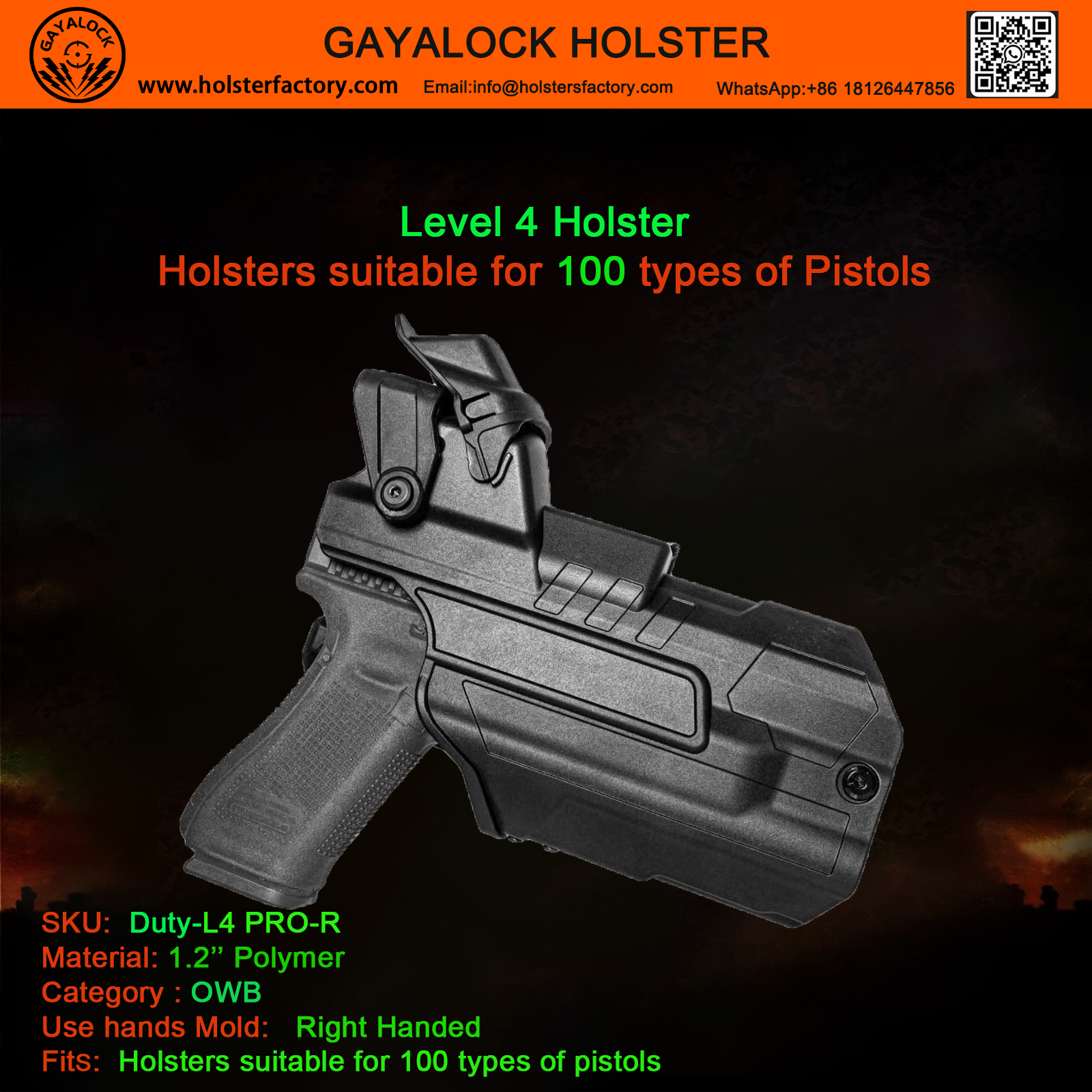 Holsters suitable for 100 types of pistols